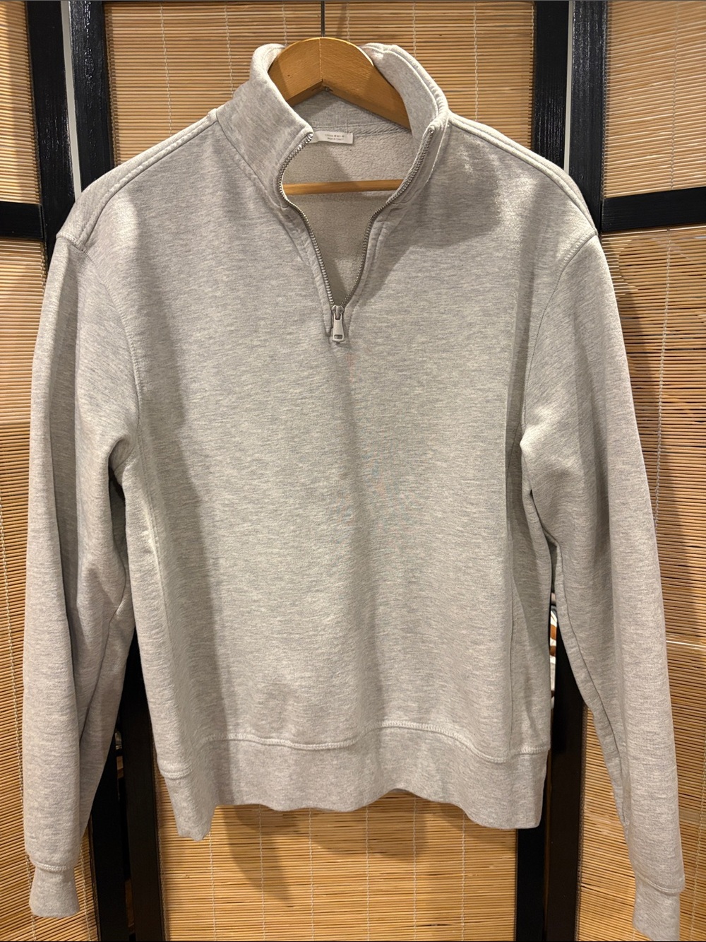 Zara Men's Zip-Up Sweatshirt - Light Gray